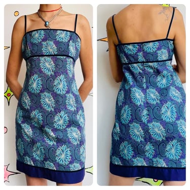 Vintage 90s Y2K | Laundry Fairy Grunge Boho Cotton Mini Slip Dress | Size 6 