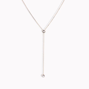 Bezel Set Diamond Lariat Necklace