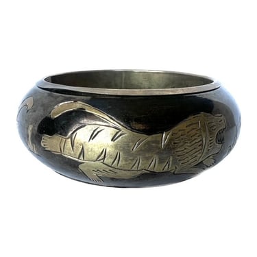 Brass Vintage Bracelet, Animal Bracelet, Vintage Wild Animal Bangle, Vintage Bangle, Bronze Made in India, Elephant Bangle, Tiger Bangle 