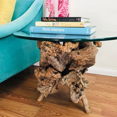 20% Off Sale-ECLECTIC Driftwood and Glass Coffee/End Table 