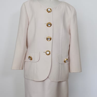 1980's Oscar De La Renta Skirt Suit