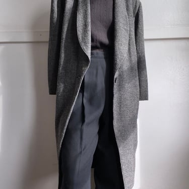 vintage grey wool overcoat womens large 