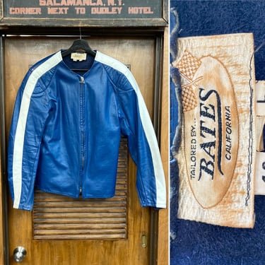 Vintage 1960's Bates Two-Tone Cafe Racer Leather Motorcycle