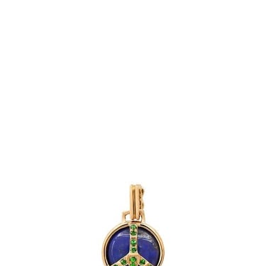 Mini Peace Pendant in Blue Lapis and Green Tsavorites (By Special Order)