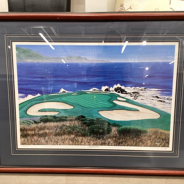 “Pebble Beach #7” Golf Lithograph