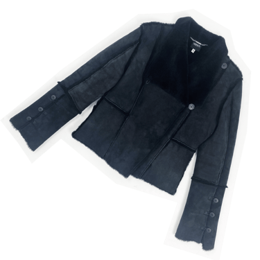 Versus Versace black shearling jacket