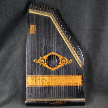 Antique Zither | Play by Numbers Class Instruments Zither | Antique Instrument with Gold Leaf 