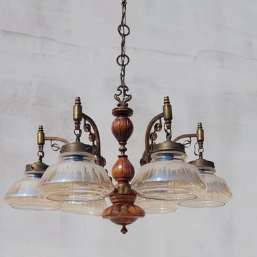 XL Italian Vintage  Chandelier / Vintage Chandelier / Antique Style Chandelier /Vintage Rustic Chandelier / Vintage Lightning / Italy / 70's 