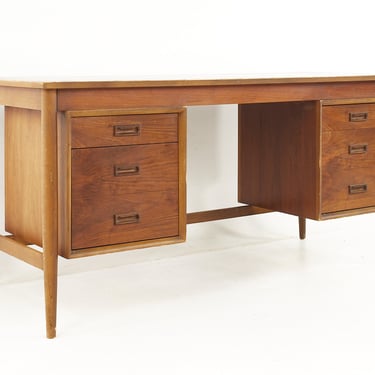 Arne Vodder Style Mid Century Danish Walnut Desk - mcm 
