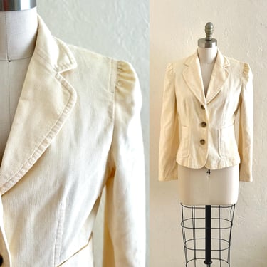 vintage cream jacket women's corduroy jacket 