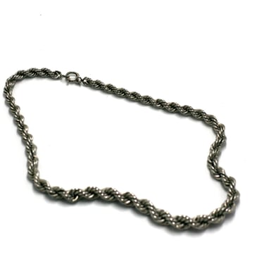 vintage sterling twisty rope necklace 