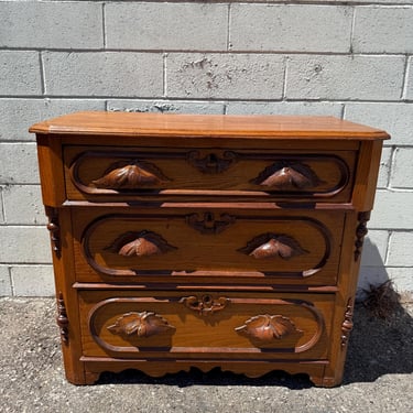 Antique Dresser Victorian Oak Wood Chest of Drawers Nightstand Furniture Bedroom Storage Wash Stand Farmhouse Vintage Custom PAINT AVAIL 