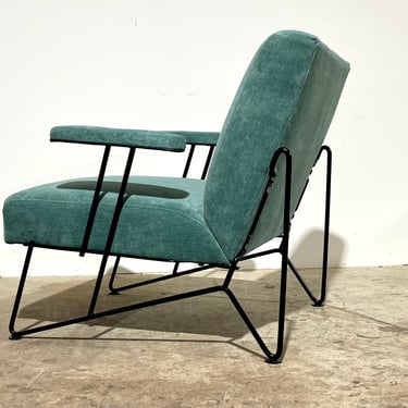 Rare Vintage Mid Century Modern Wrought Iron Chair By Dan Johnson for Pacific Iron 