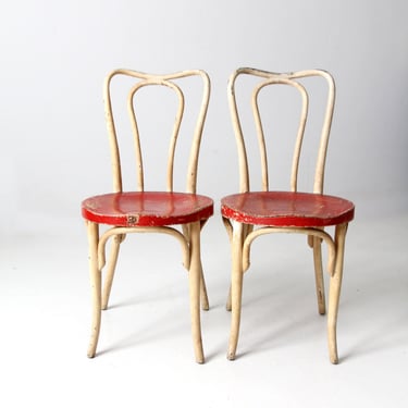 antique painted bentwood cafe chairs pair 