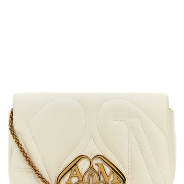 Alexander Mcqueen Women Ivory Leather Mini Seal Clutch