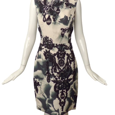 OSCAR DE LA RENTA- 2012 Silk Applique Dress, Size 8