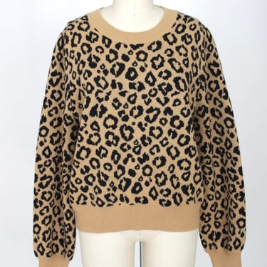 Veronica Beard Wool Leopard Intarsia Sweater