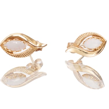 14K Gold & Opal Stud Post Earrings