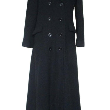 Vintage Duster Maxi Coat M Women Black Wool Victorian Riding Fit N Flare 