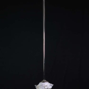 Hand Blown White Vetri Murano Glass Nickel Pole Pendant Light
