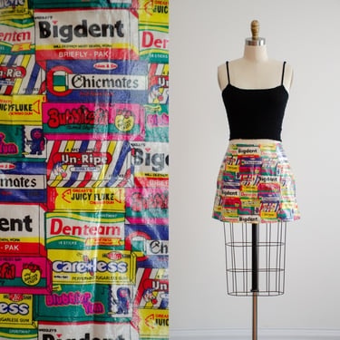 rare pop art skirt 90s Tripp NYC Daang Goodman spoof chewing gum novelty skirt 