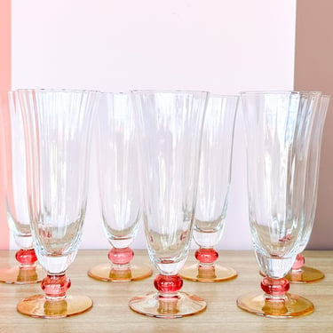 Set of Seven Champagne Flutes