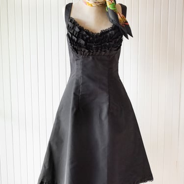 F/W 2010 Prada Collection Ruffle Cocktail Mini Dress Medium