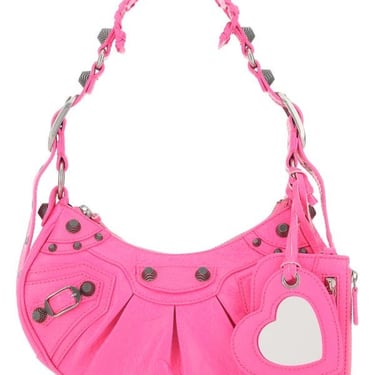 Balenciaga Woman Fluo Pink Nappa Leather Le Cagole Xs Shoulder Bag