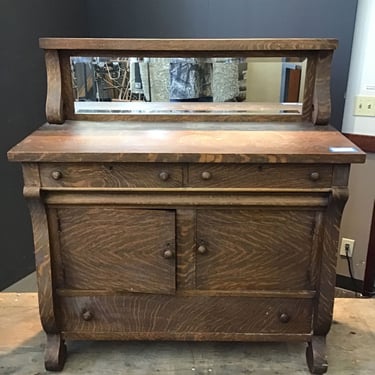 Beautiful Oak Thin-Mirrored Vanity (Seattle)