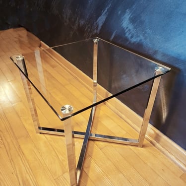 Gebra Coffee Table 1980s Germany Designer Hyatt Regency Chromed Steel Cafe Side Table Rare Item 