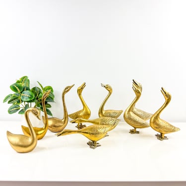 Vintage Brass Swan Duck Birds Your Choice, Mix & Match, Brass Swans, Brass Duck Geese Statues, MCM Bird Figures Book Shelf Decor 