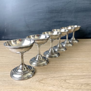 Wm. A. Rogers silver plate sherbet cups - set of 6 - antique tableware 