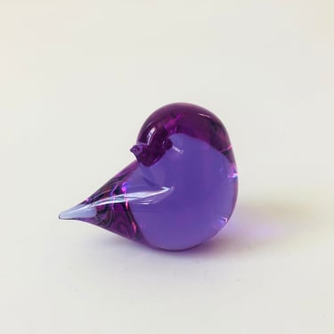Purple Art Glass Bird 