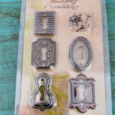 Tim Holtz Metal Keyholes~METAL Idea-ology~Art Suppy~Metal Embellishments 