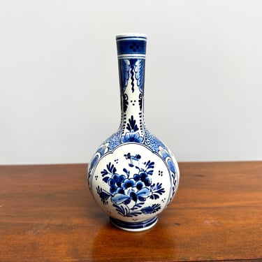 Vintage Small Royal Delft Vase, De Porceleyne Fles Vase, Delft Blue Vase, 