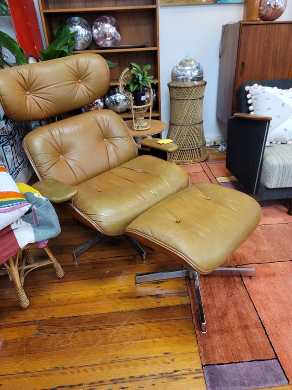 Selig Eames Style Lounger and Ottomam