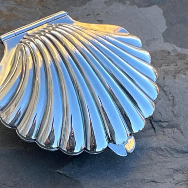 Vintage Napier Sterling Silver Clam Shell Beach Girl Compact - c. 1940's 