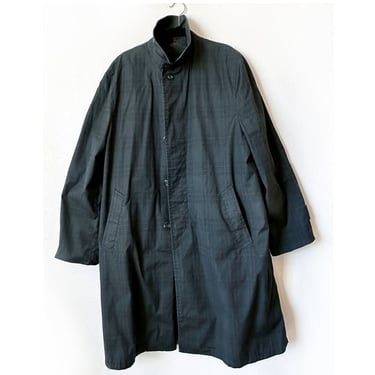 60's Men's NEW OLD STOCK Dark Green Plaid Trench Coat Winter Overcoat, Fur Lined, Mod Mid Century 1950's, 1960's, Near Mint, Vintage 