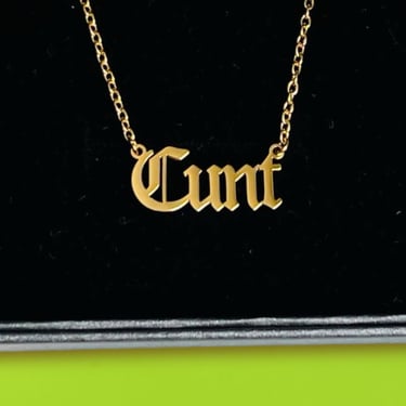 Cunt Gothic Nameplate Necklace