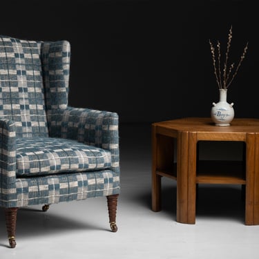 Wing Chair in Pierre Frey Plaid Mohair