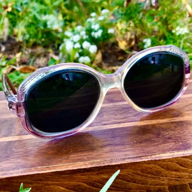 Pierre Cardin Sunglasses Vintage Glasses Frames France Oversize Retro 60s 70s Regine Clear Pink 