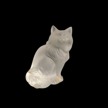 Lalique Persian Cat Figurine Paris France Art Glass Crystal French 