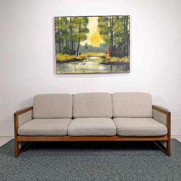 Danish Modern Teak Framed Sofa / 3 person Couch