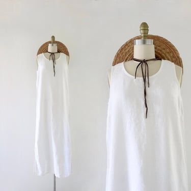 blanco linen sack dress - 8 