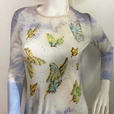 1970s Tie Dye Butterfly Dress 