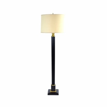 Frederick Cooper Empire Neoclassical Floor Lamp Fluted Black Column 