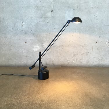 1980s Black Powder Coated Desk Lamp by Underwriters Laboratories