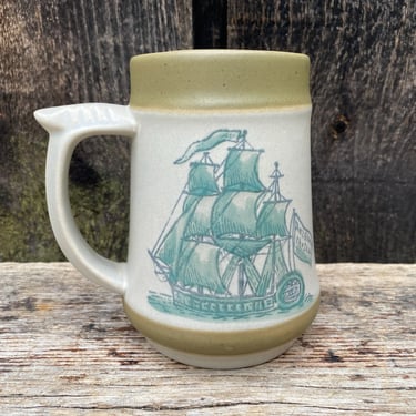 Ship Building -- Vintage Tall Ship Mug -- Tall Ship Mug -- Mugs Tall Ship -- Nautical Mug -- Tall Beer Stein -- Nautical Beer Stein -- Mug 