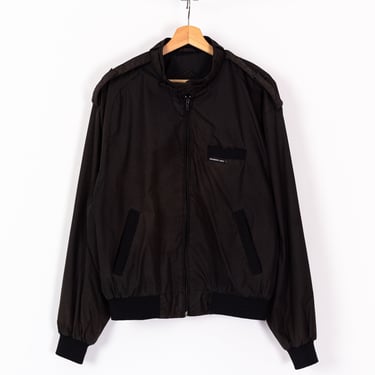 Vintage 1980s Black Members Only Brand Zip-up Jacket. Vintage