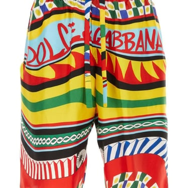 DOLCE & GABBANA MAN Printed Satin Bermuda Shorts
